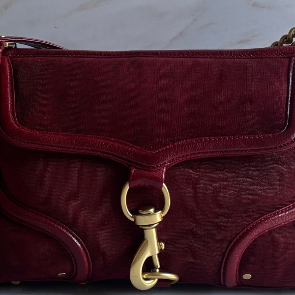 REBECCA MINKOFF MAC Clutch Bombe Blood Red Leather Crossbody Shoulder Bag - Picture 2 of 12